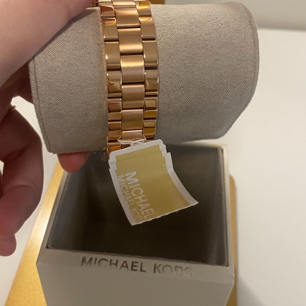 Michael Kors Mini Slim Runway Rose Gold-Tone Three-Hand Watch NWT - Picture 6 of 7